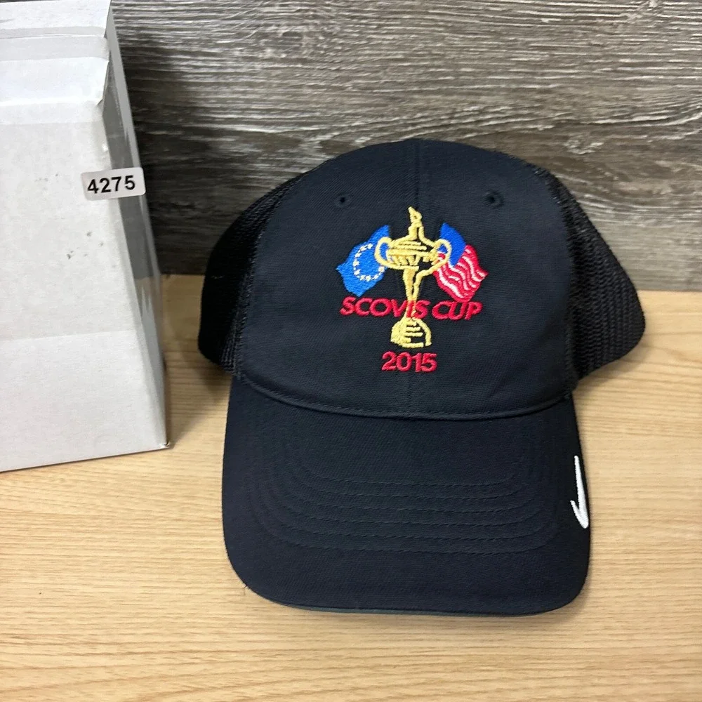 Scovis Cup‎ Hat Cap Fitted M/L Black Nike Golf Performance 2015